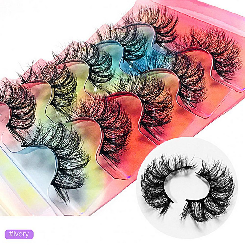 Gene artificiale 5 perechi, delicate, fără miros, super moi, dense, încrucișate, gene false pentru femei