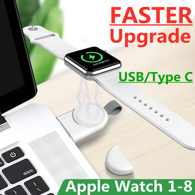 Подложка за безжично зарядно устройство за Apple Watch 8 7 6 5 4 3 2 SE iWatch Portable Type c USB Fast Charging Dock Station Зарядни устройства Applewatch
