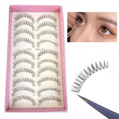 10 perechi de machiaj gene false cu efect natural 3D gene false curl dens pentru decorarea ochilor gene false în cruce din fibră pentru femei