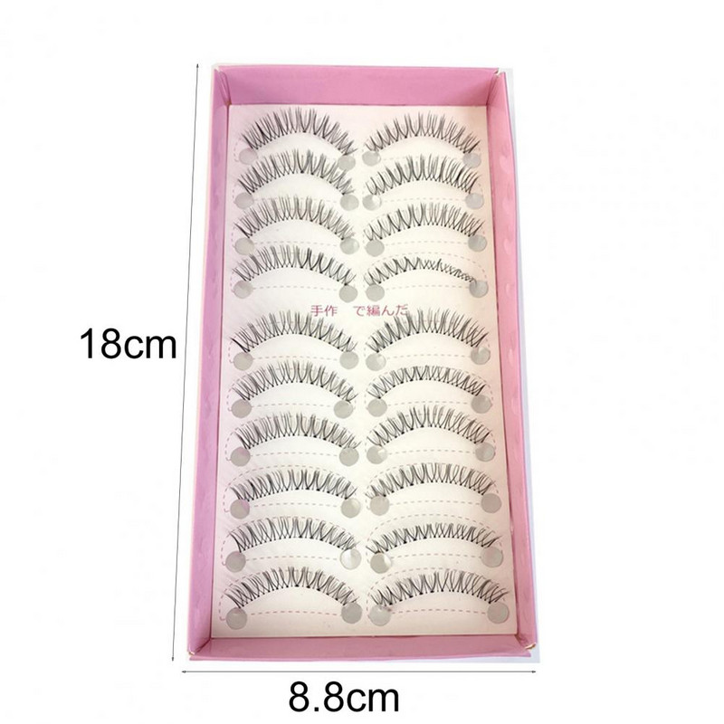 10 perechi de machiaj gene false cu efect natural 3D gene false curl dens pentru decorarea ochilor gene false în cruce din fibră pentru femei