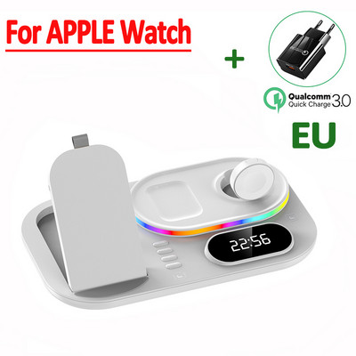 Suport de încărcare fără fir 4 în 1 30W pentru iPhone 14 13 12 Samsung Apple Watch Airpods iWatch Stație de andocare de încărcare rapidă pliabilă