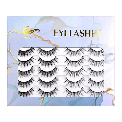 10/14 Pairs Lashes Blakstienos Dirbtinės blakstienos Minkštos dirbtinės blakstienos Dramatiškos apimties natūralios ilgos storos blakstienų priauginimo makiažo priemonė