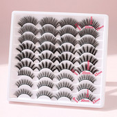 FJER 18 porų dirbtinių blakstienų 3D dirbtinės audinės blakstienos natūralios išvaizdos šmaikštos netikros blakstienos purios ilgos storos blakstienos 3 mišrių stilių