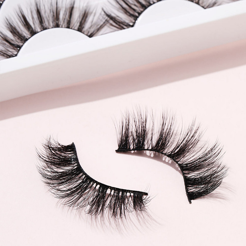 FJER 18 porų dirbtinių blakstienų 3D dirbtinės audinės blakstienos natūralios išvaizdos šmaikštos netikros blakstienos purios ilgos storos blakstienos 3 mišrių stilių