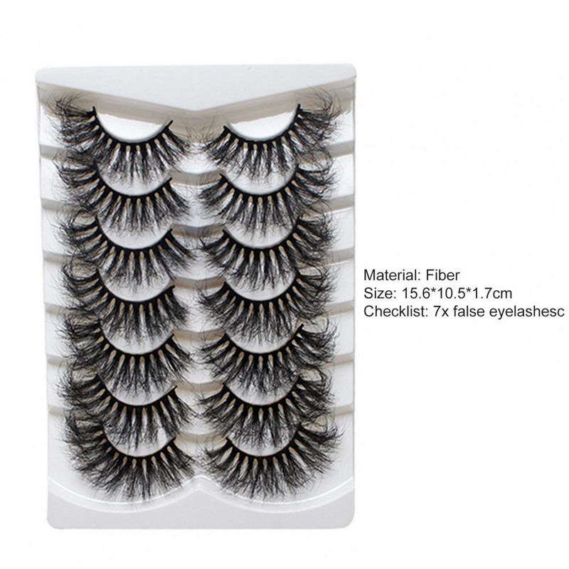 7 pari umjetnih trepavica, prirodne, dramatične, duge, lepršave, lažne volumenske trepavice, alat za šminkanje za zabavu