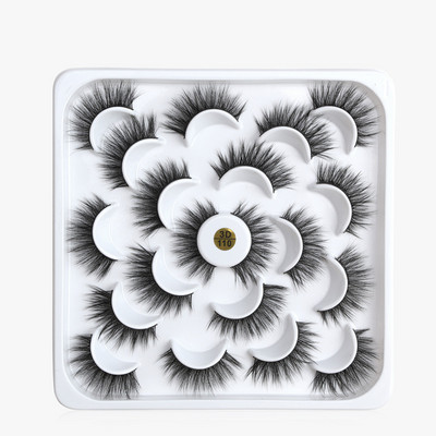 12 porų 3D Mink Lashes Profesionalios rankų darbo netikros blakstienos Natūralios daugkartinio naudojimo storos pūkuotos dirbtinės blakstienos Dirbtinės audinės blakstienos