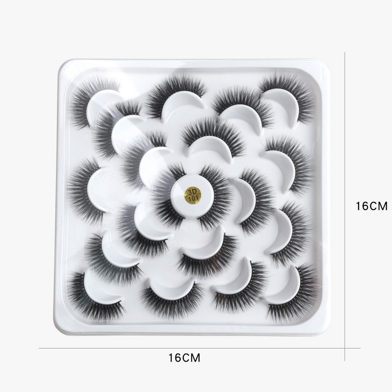 12 porų 3D Mink Lashes Profesionalios rankų darbo netikros blakstienos Natūralios daugkartinio naudojimo storos pūkuotos dirbtinės blakstienos Dirbtinės audinės blakstienos