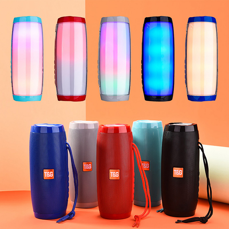 Difuzor cu LED Cutie de sunet portabilă fără fir Bluetooth Bas în aer liber Radio FM Computer Loundspeaker RGB Lumină intermitentă Soundbar TG-157