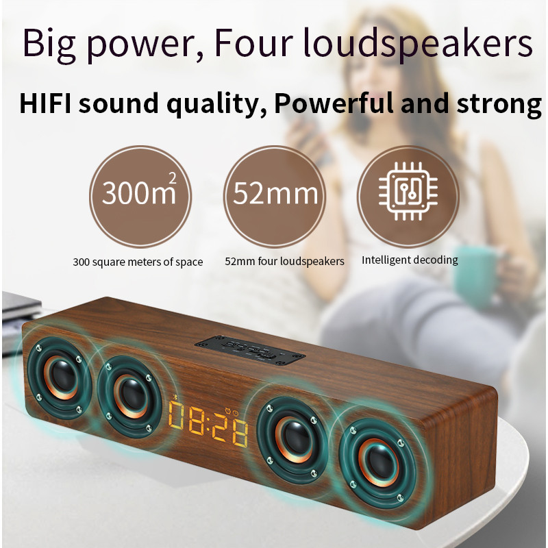 Difuzor Bluetooth Coloană portabilă puternică Home Theatre Ceas Alarmă Difuzoare pentru computer Bară de sunet Subwoofer Boom Box Music Center