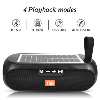 Преносима колона Безжичен Bluetooth-съвместим високоговорител Стерео музикална кутия Solar Boombox MP3 високоговорител Външни водоустойчиви високоговорители