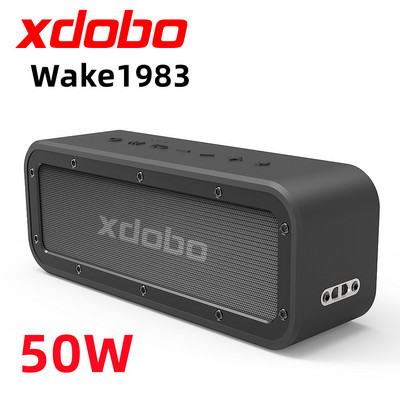 XDOBO 1983 50 W didelės galios „Bluetooth“ žaidimų garsiakalbiai TWS 3D stereo žemųjų dažnių garsiakalbis belaidis garso kolonėlė, nešiojama lauke, atspari vandeniui