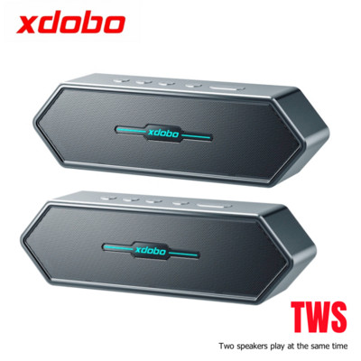 XDOBO 1983 50 W didelės galios „Bluetooth“ žaidimų garsiakalbiai TWS 3D stereo žemųjų dažnių garsiakalbis belaidis garso kolonėlė, nešiojama lauke, atspari vandeniui