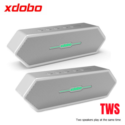 XDOBO 1983 50 W didelės galios „Bluetooth“ žaidimų garsiakalbiai TWS 3D stereo žemųjų dažnių garsiakalbis belaidis garso kolonėlė, nešiojama lauke, atspari vandeniui