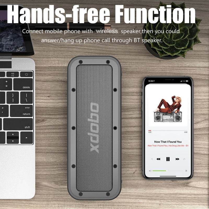 XDOBO 1983 50 W didelės galios „Bluetooth“ žaidimų garsiakalbiai TWS 3D stereo žemųjų dažnių garsiakalbis belaidis garso kolonėlė, nešiojama lauke, atspari vandeniui