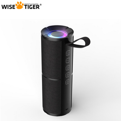 Difuzor portabil WISE TIGER Subwoofer fără fir compatibil cu Bluetooth Difuzor de exterior rezistent la apă Iluminare stereo surround RGB