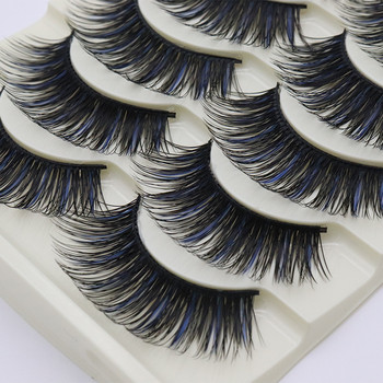 5 чифта многопластови фалшиви мигли пухкави обемни мигли 3D многослоен ефект за многократна употреба лесни за поставяне фалшиви мигли