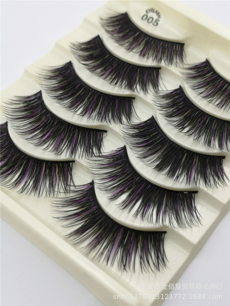 5 perechi de gene false cu mai multe straturi Gene cu volum pufos Efect 3D stratificat reutilizabile, ușor de aplicat, gene false