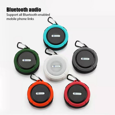 C6 hordozható mini Bluetooth hangszóró vízálló kültéri sport kis party hangszóró vezeték nélküli autós hívások kihangosító és tapadókorong