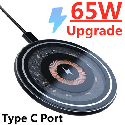 65 W ātrā bezvadu lādētāja paliktnis iPhone 14 13 12 11 X Pro Max Samsung Xiaomi Huawei indukcijas bezvadu uzlādes dokstacijai