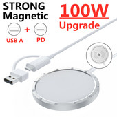 Încărcător fără fir magnetic de 100W pentru iPhone 14 13 12 Pro Max Mini Macsafe PD USB CA Încărcare rapidă fără fir Încărcătoare rapide