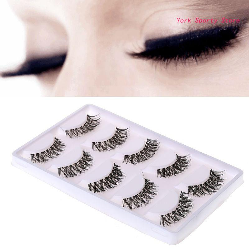 5/10 Ζεύγη Μακριά Μακιγιάζ για Σταυρωτές Ψεύτικες Βλεφαρίδες Φυσικό Ψεύτικο Χοντρό Μαύρο Μάτι La M76F