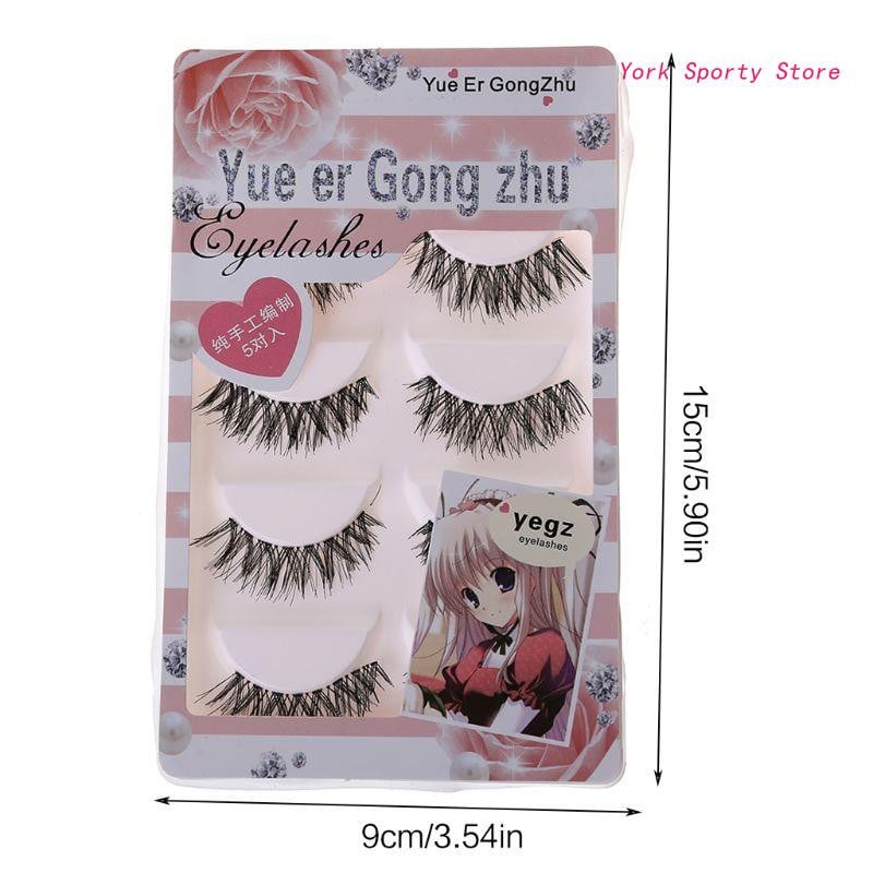 5/10 Ζεύγη Μακριά Μακιγιάζ για Σταυρωτές Ψεύτικες Βλεφαρίδες Φυσικό Ψεύτικο Χοντρό Μαύρο Μάτι La M76F