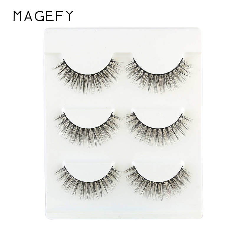 3 para ručno rađenih trepavica 3D meke umjetne dlake od nerca Umjetne trepavice Prirodne duge tanke šminke Umjetne trepavice Alati za produžavanje