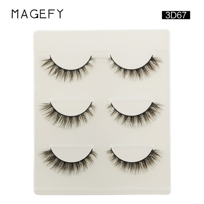 3 para ručno rađenih trepavica 3D meke umjetne dlake od nerca Umjetne trepavice Prirodne duge tanke šminke Umjetne trepavice Alati za produžavanje