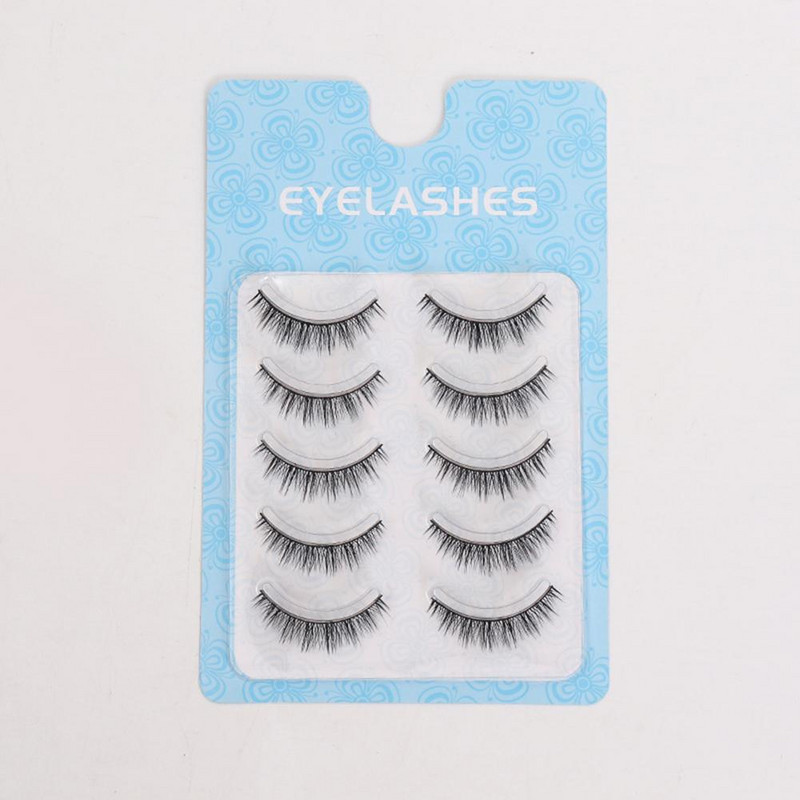 5 poros madingas makiažas Grožis storos netikros blakstienos Dirbtinės blakstienos Universalus akių dekoravimas