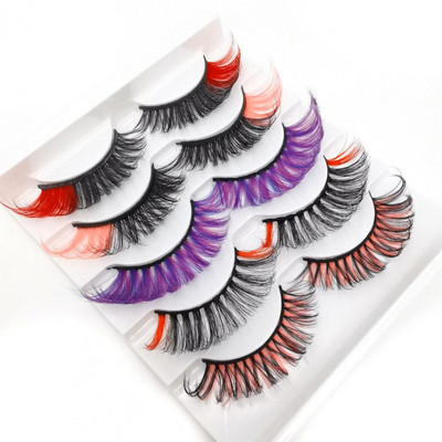 5 pari/kutija Umjetne trepavice Meke, udobne za nošenje, Imitacija nerca, Gusta pretjerana ljepota, Umjetne trepavice za pozornicu