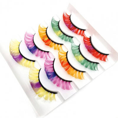 5 pari/kutija Umjetne trepavice Meke, udobne za nošenje, Imitacija nerca, Gusta pretjerana ljepota, Umjetne trepavice za pozornicu