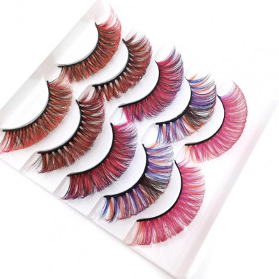 5 pari/kutija Umjetne trepavice Meke, udobne za nošenje, Imitacija nerca, Gusta pretjerana ljepota, Umjetne trepavice za pozornicu