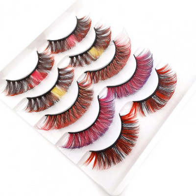 5 pari/kutija Umjetne trepavice Meke, udobne za nošenje, Imitacija nerca, Gusta pretjerana ljepota, Umjetne trepavice za pozornicu