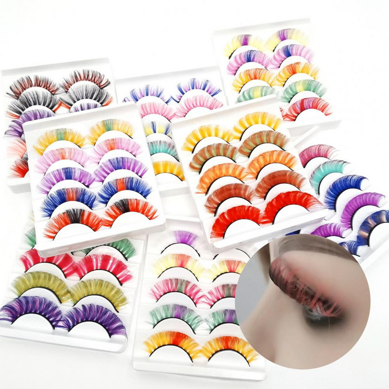 5 pari/kutija Umjetne trepavice Meke, udobne za nošenje, Imitacija nerca, Gusta pretjerana ljepota, Umjetne trepavice za pozornicu