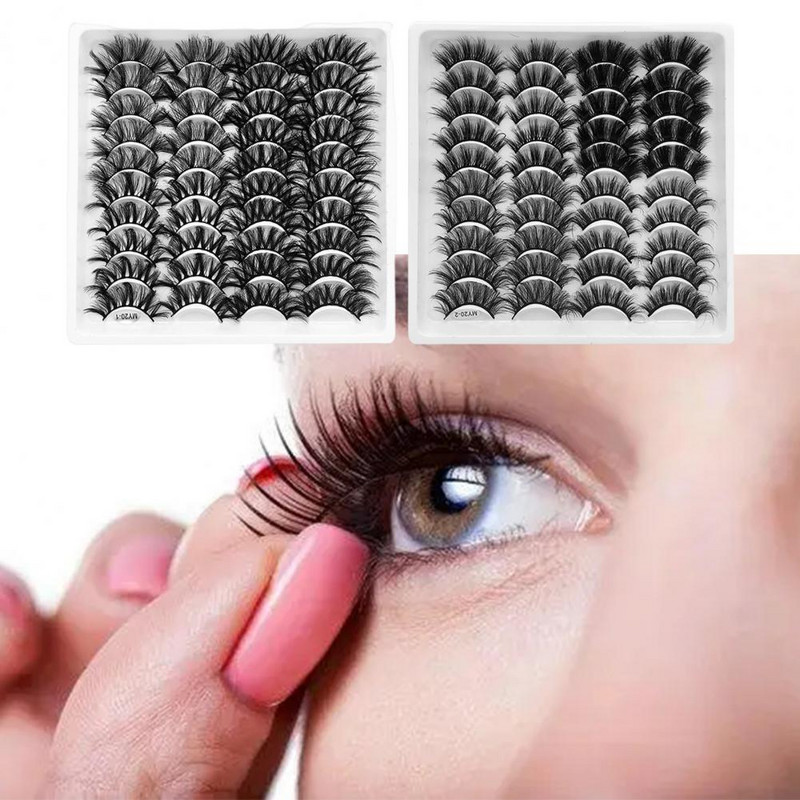 Fluffy 20 pari nježnih umjetnih trepavica bez mirisa Jednostavna upotreba Umjetne trepavice koje se ne truse za žene