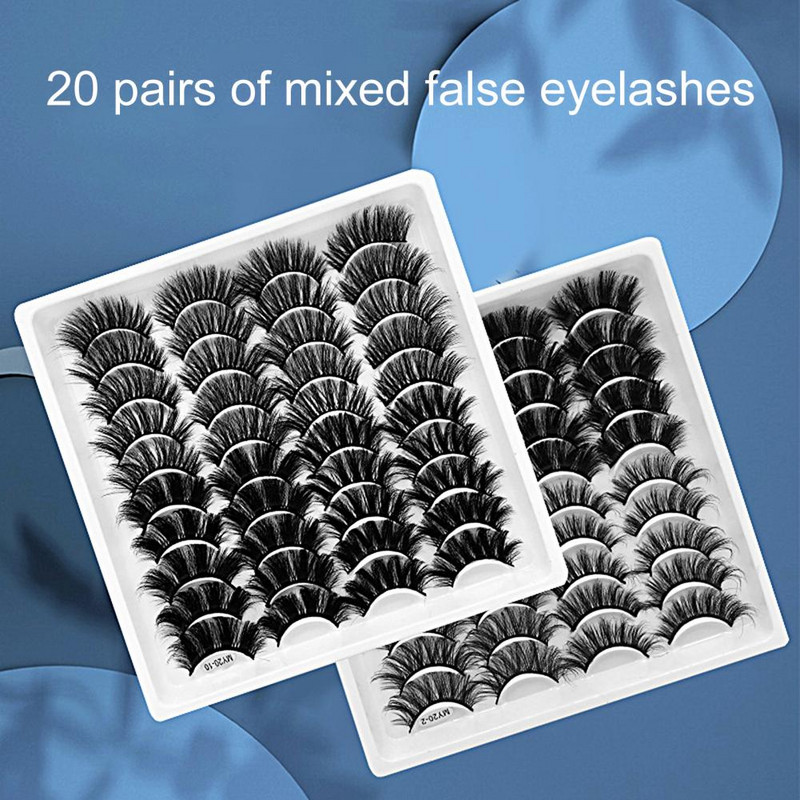 Fluffy 20 pari nježnih umjetnih trepavica bez mirisa Jednostavna upotreba Umjetne trepavice koje se ne truse za žene