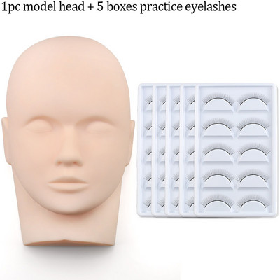 Komplet za obuku nadogradnje trepavica za početnike Vježbajte umjetne trepavice Silikonska manekenska glava Vaga Jastučići za oči Setovi za nadogradnju trepavica