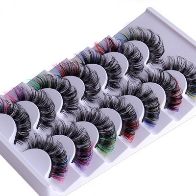 Faux Eyelashes  Fashionable Colored Exquisite  Makeup Faux Eyelashes Supplies for Club