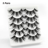 5 pari 3D prirodnih trepavica Umjetne trepavice Meke, guste, duge, pramenove, paperjaste trepavice Pribor za nadogradnju trepavica Alati za šminkanje