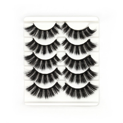 5 pari 3D prirodnih trepavica Umjetne trepavice Meke, guste, duge, pramenove, paperjaste trepavice Pribor za nadogradnju trepavica Alati za šminkanje