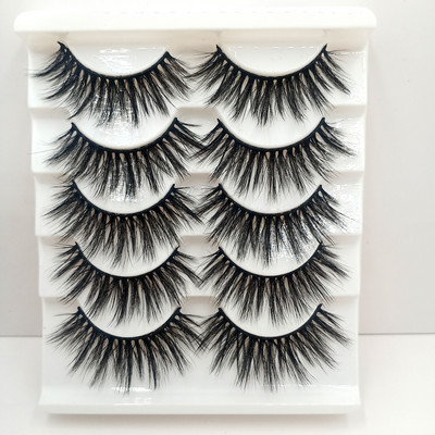 5 pari 3D prirodnih trepavica Umjetne trepavice Meke, guste, duge, pramenove, paperjaste trepavice Pribor za nadogradnju trepavica Alati za šminkanje