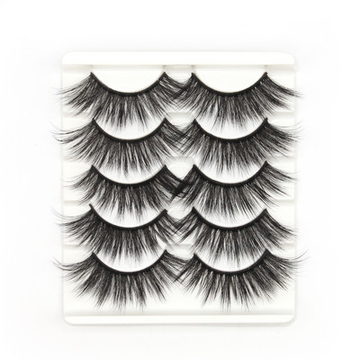 5 pari 3D prirodnih trepavica Umjetne trepavice Meke, guste, duge, pramenove, paperjaste trepavice Pribor za nadogradnju trepavica Alati za šminkanje