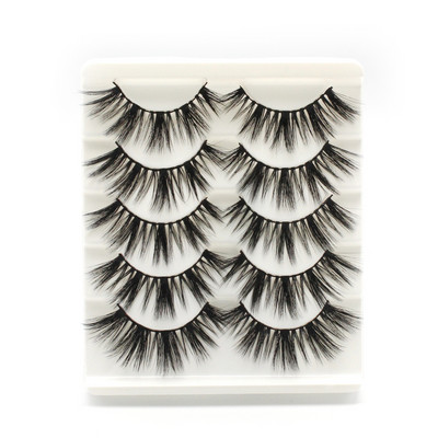 5 pari 3D prirodnih trepavica Umjetne trepavice Meke, guste, duge, pramenove, paperjaste trepavice Pribor za nadogradnju trepavica Alati za šminkanje