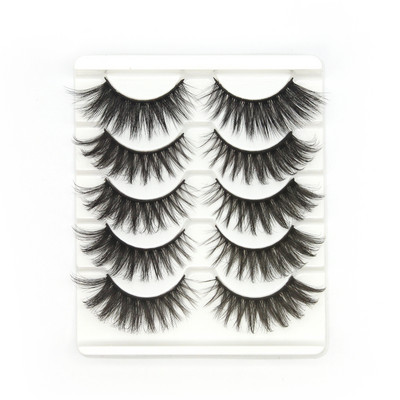 5 pari 3D prirodnih trepavica Umjetne trepavice Meke, guste, duge, pramenove, paperjaste trepavice Pribor za nadogradnju trepavica Alati za šminkanje