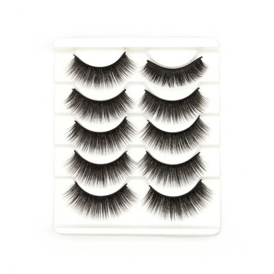 5 pari 3D prirodnih trepavica Umjetne trepavice Meke, guste, duge, pramenove, paperjaste trepavice Pribor za nadogradnju trepavica Alati za šminkanje