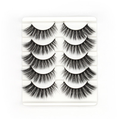 5 pari 3D prirodnih trepavica Umjetne trepavice Meke, guste, duge, pramenove, paperjaste trepavice Pribor za nadogradnju trepavica Alati za šminkanje