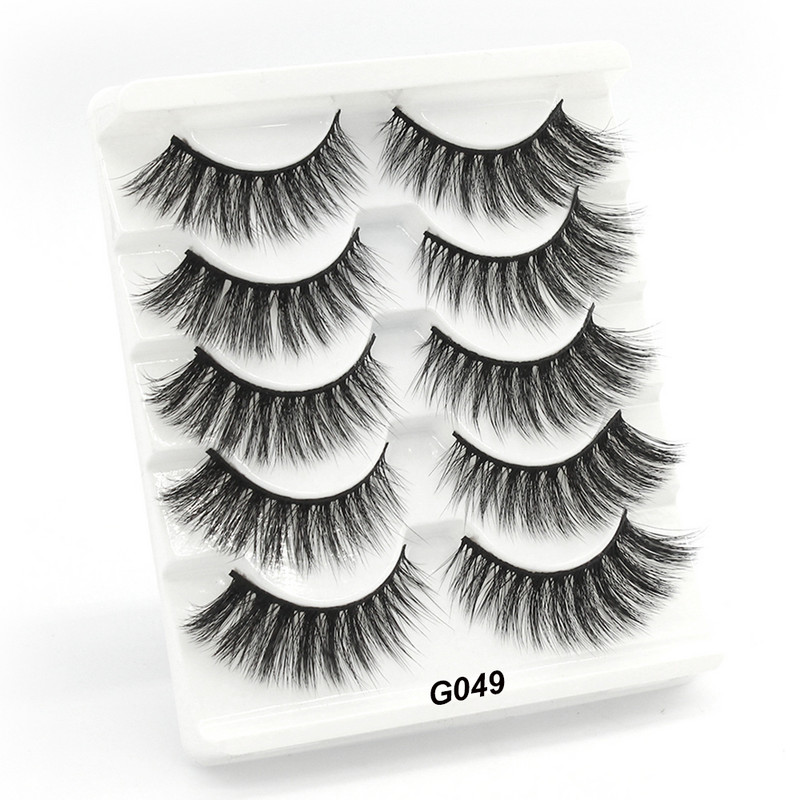 5 pari 3D prirodnih trepavica Umjetne trepavice Meke, guste, duge, pramenove, paperjaste trepavice Pribor za nadogradnju trepavica Alati za šminkanje