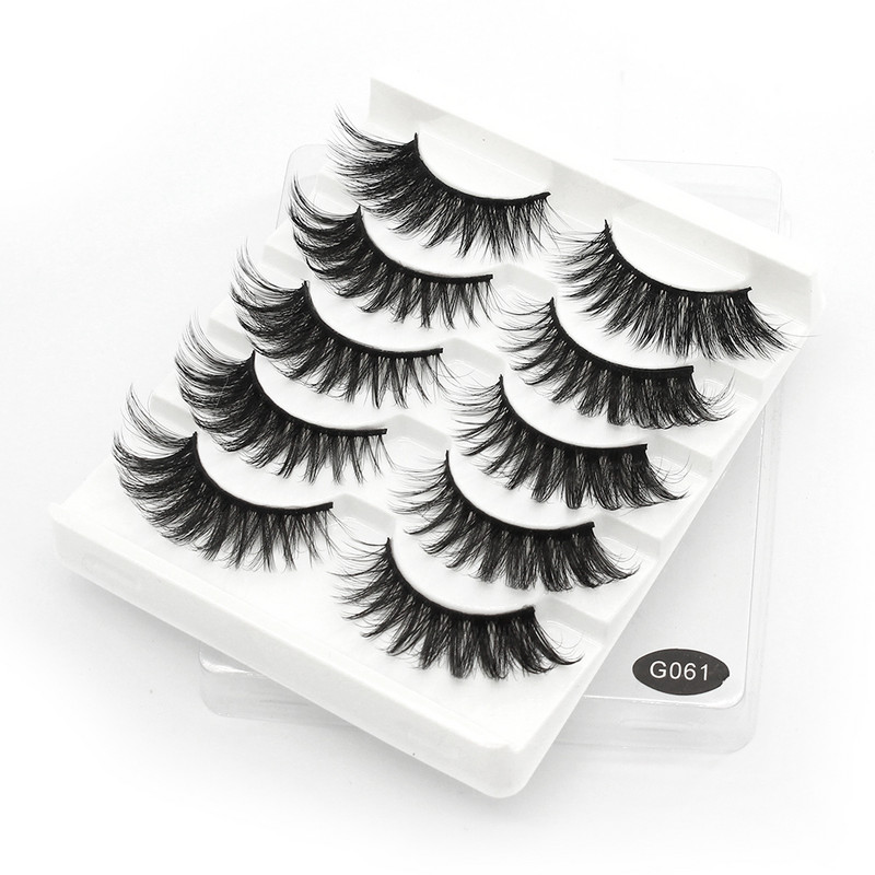 5 pari 3D prirodnih trepavica Umjetne trepavice Meke, guste, duge, pramenove, paperjaste trepavice Pribor za nadogradnju trepavica Alati za šminkanje