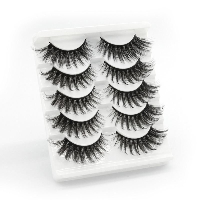 5 pari 3D prirodnih trepavica Umjetne trepavice Meke, guste, duge, pramenove, paperjaste trepavice Pribor za nadogradnju trepavica Alati za šminkanje