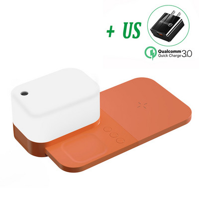 100W bežični punjač, postolje, ovlaživač zraka za iPhone 14 13 12 11 XR 8 Airpods Pro Samsung 3 u 1 stanica za brzo punjenje